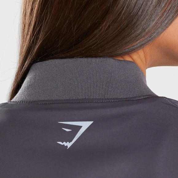 Gymshark Women's Gray Bomber Jacket - Picture 5 of 8
